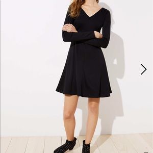 Black flare dress from LOFT